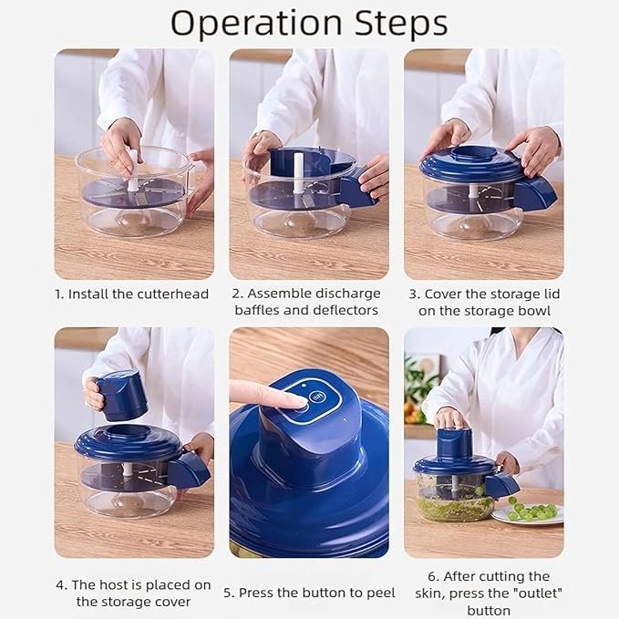 Multipurpose Automatic Fruit & Vegetable Peeler - Electric Potato & Apple Skin Remover for Kitchen - Image 4